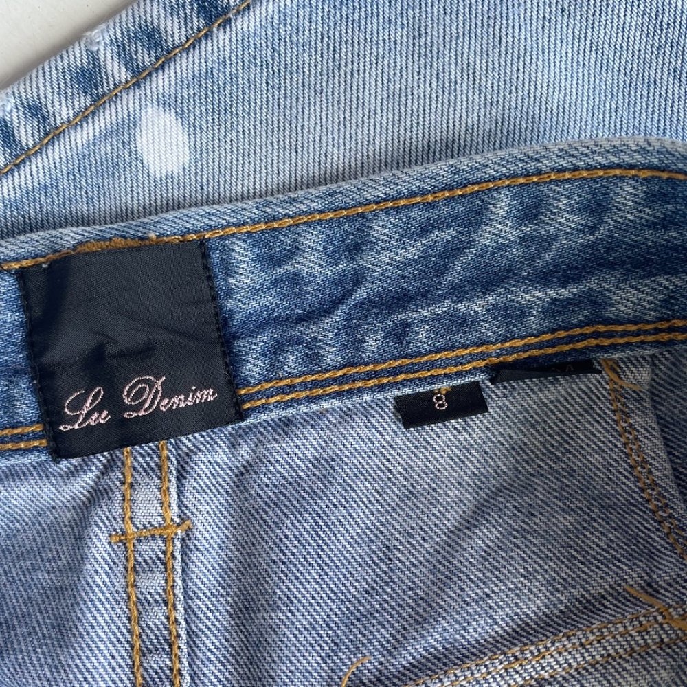 VINTAGE LEE JEANS LE DENIM MINI SKIRT - Picture 2 of 3
